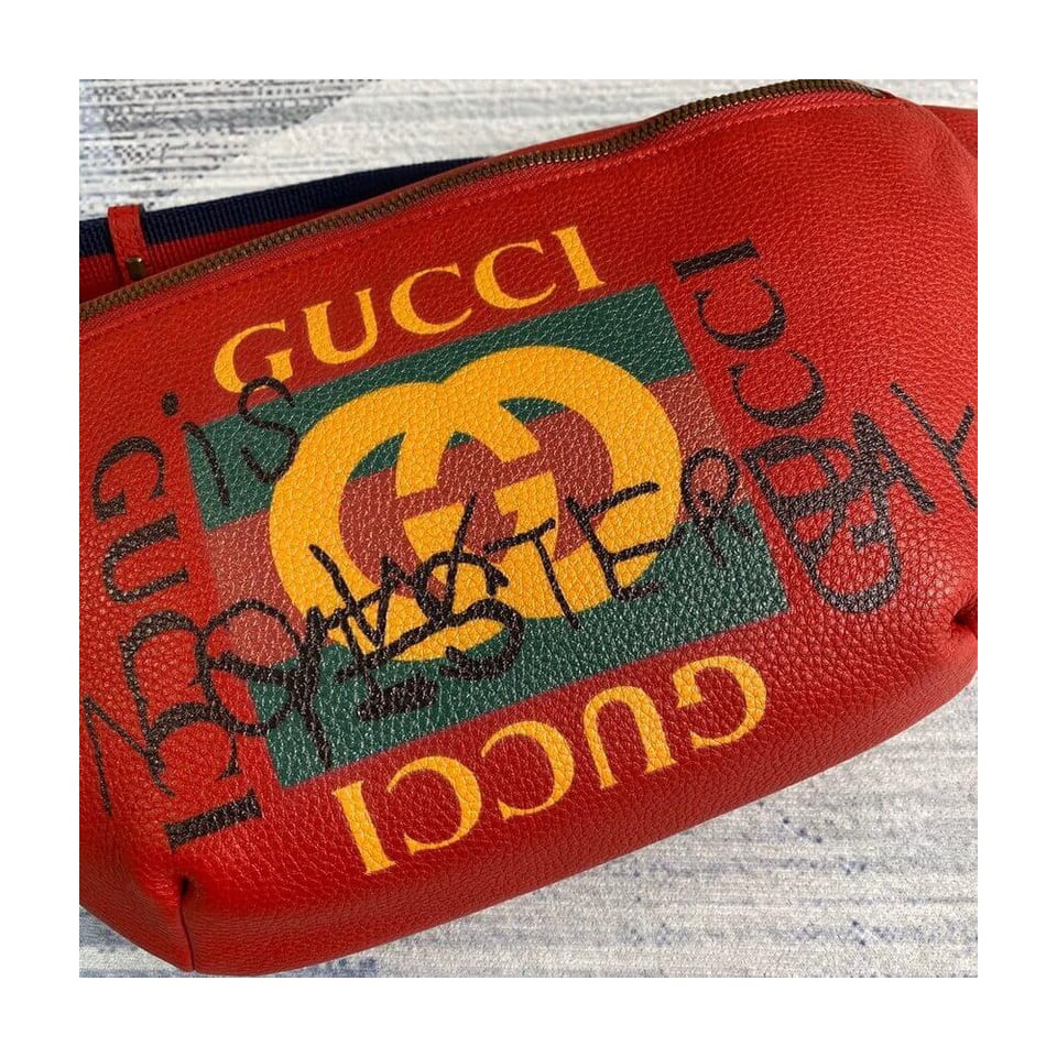 Gucci Leather Coco Capitan Vintage Logo Belt Bag Red view 8