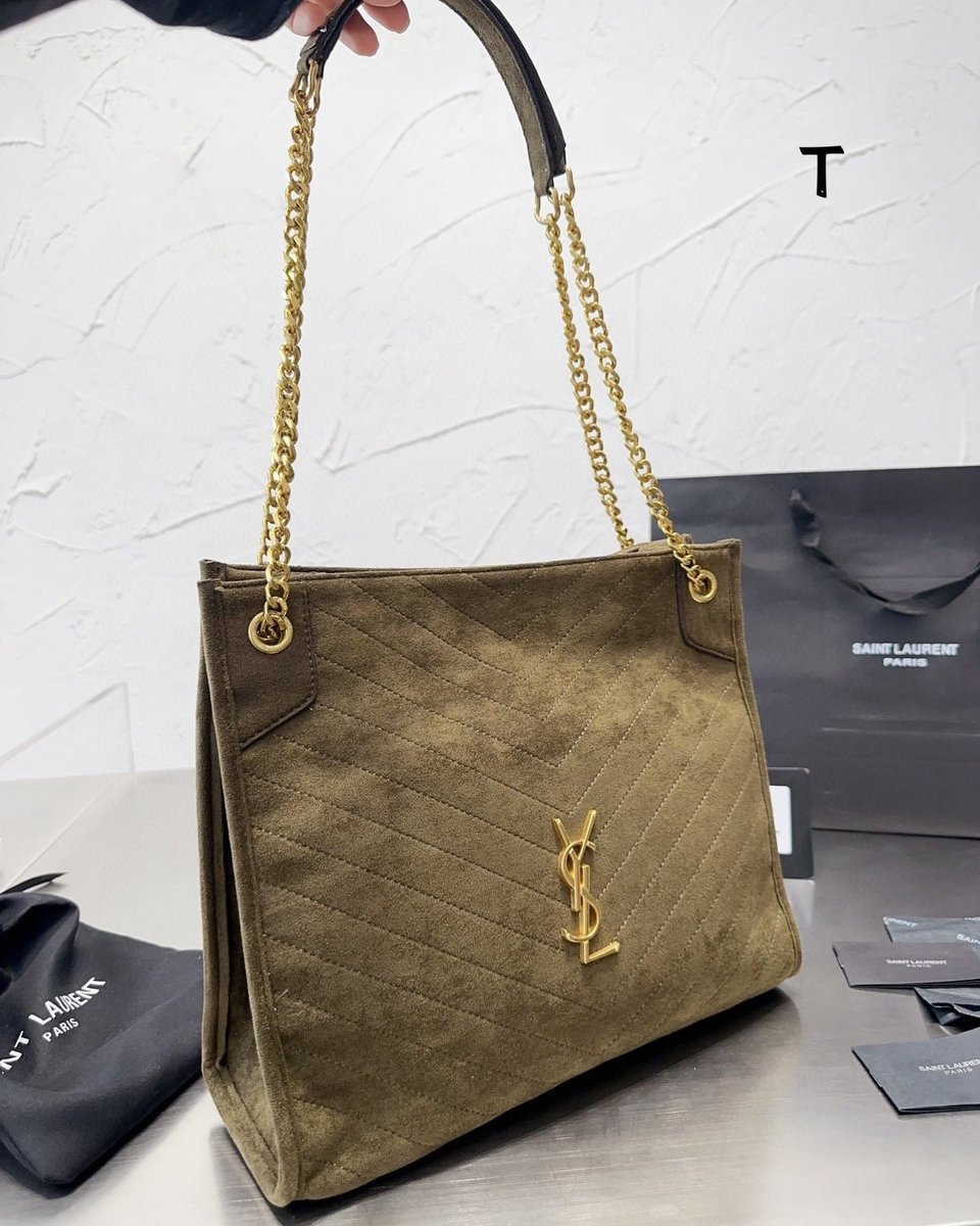 Saint Laurent Medium Niki Shopping Bag Green 33Cm view 3
