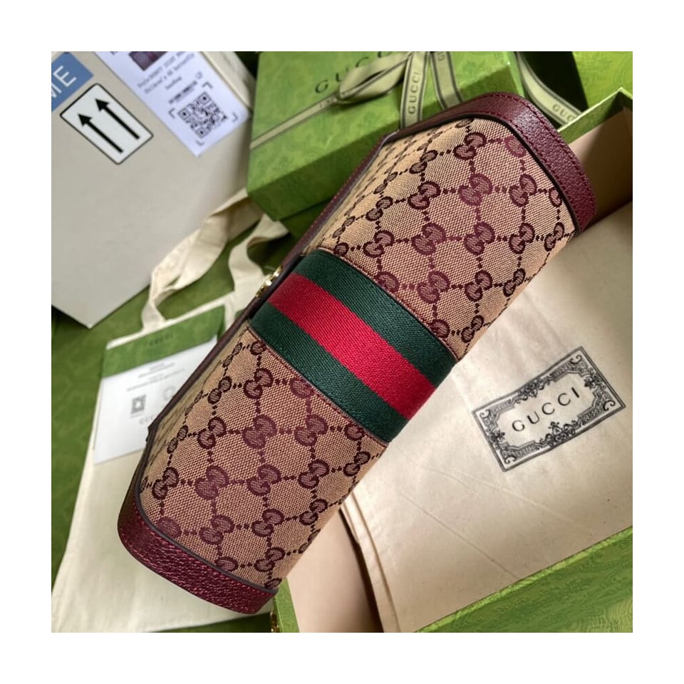 Gucci Ophidia GG Small Shoulder Bag 503877 in Burgundy view 4