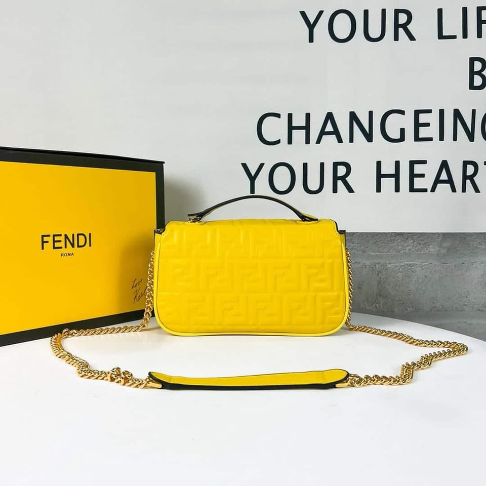 Fendi Bag Nappa Leather Bag Yellow 24Cm/ 9.4in view 4