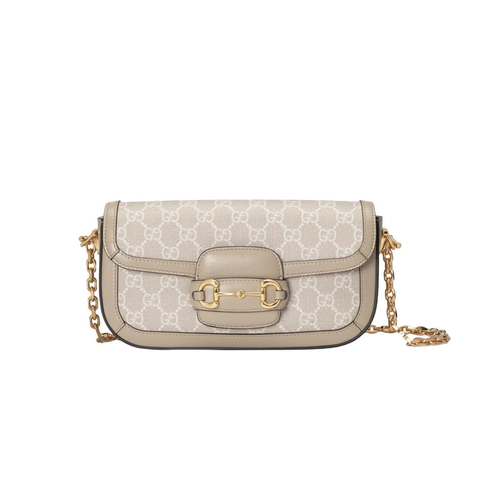 Gucci Horsebit 1955 GG Supreme Canvas Should Bag Oatmeal view 2