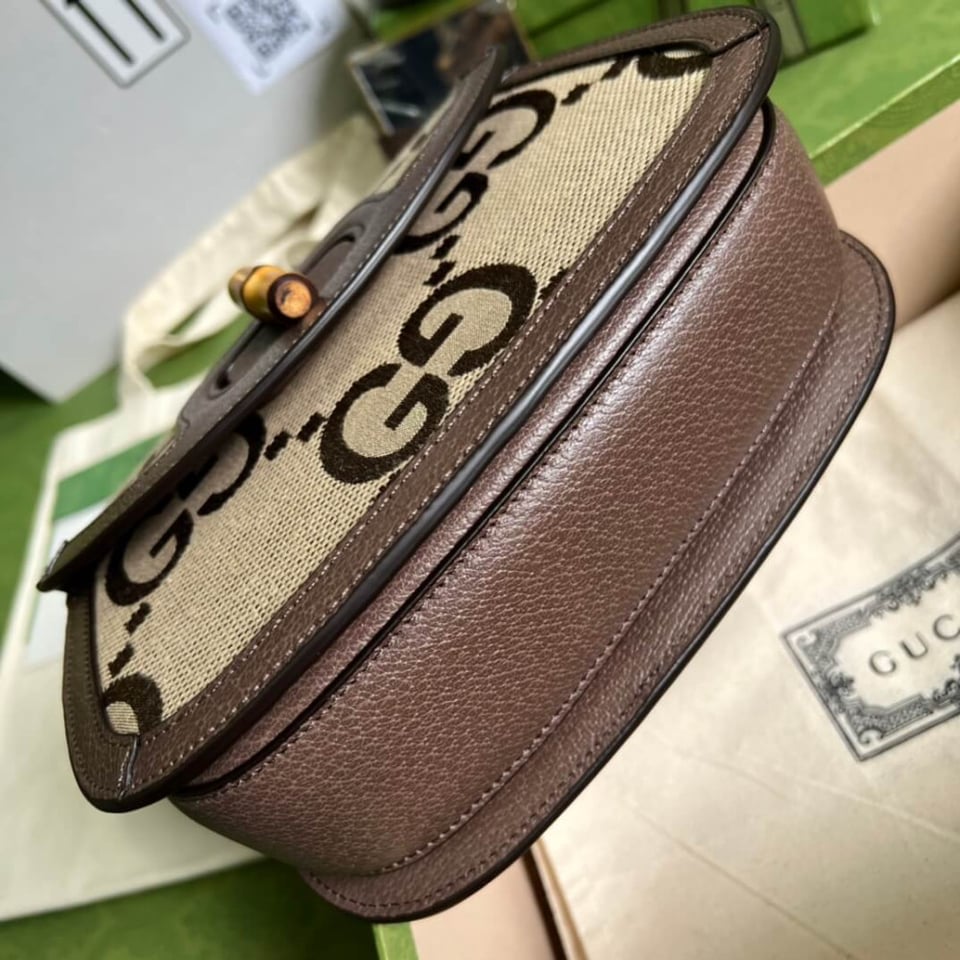 Gucci Bamboo 1947 Jumbo GG Small Top Handle Bag view 11