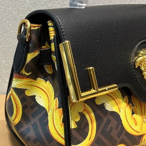 Fendi x Versace Fendace La Medusa Satchel Black 26cm view 6