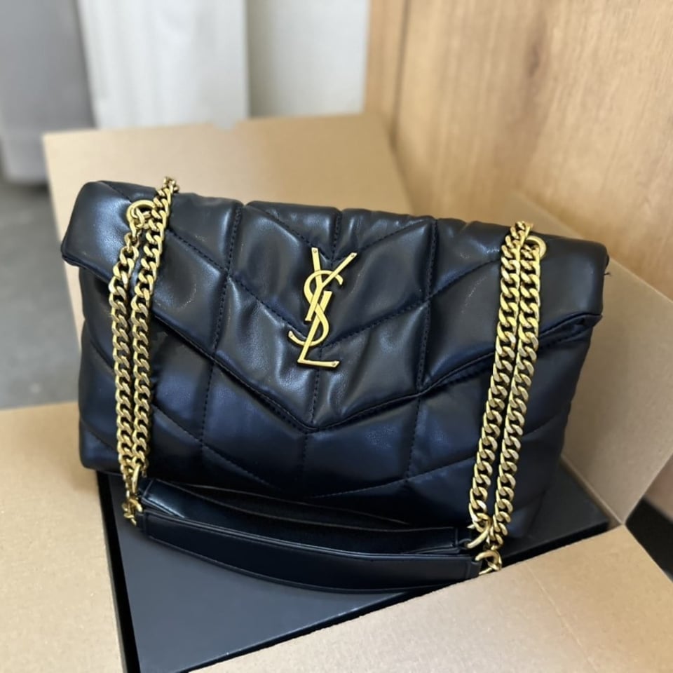 Saint Laurent Loulou Puffer Small Shoulder Bag In Black 28Cm view 3