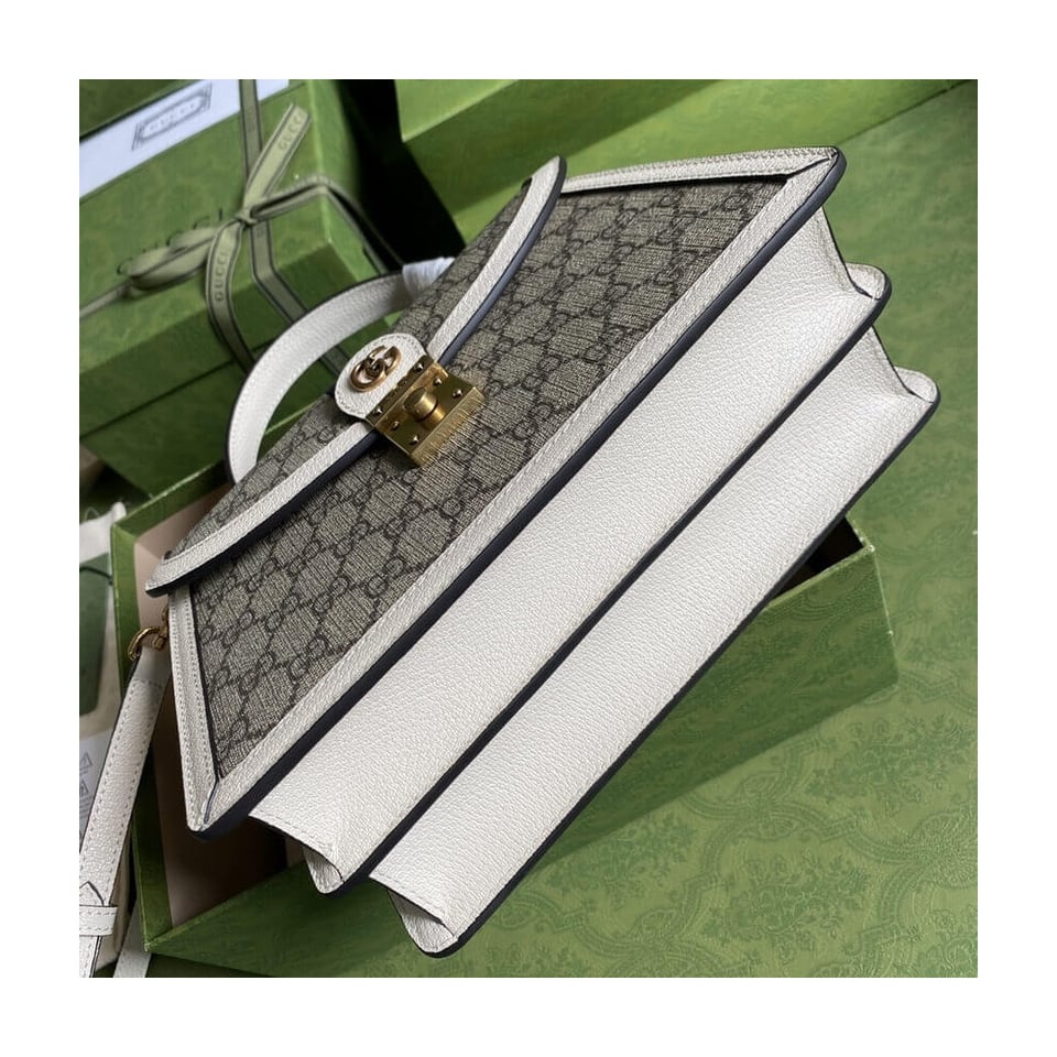 Gucci Ophidia Small Top Handle Bag With Web White view 4