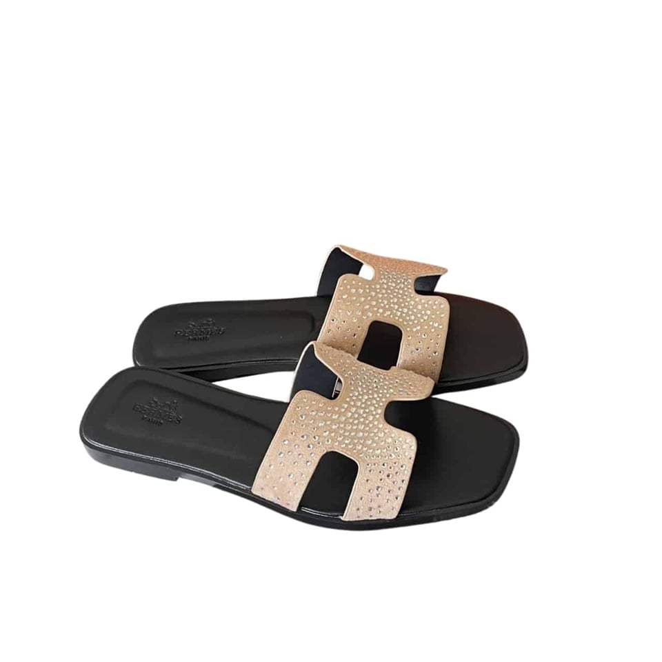 Hermes Oran Sandal Crystle Beige view 2