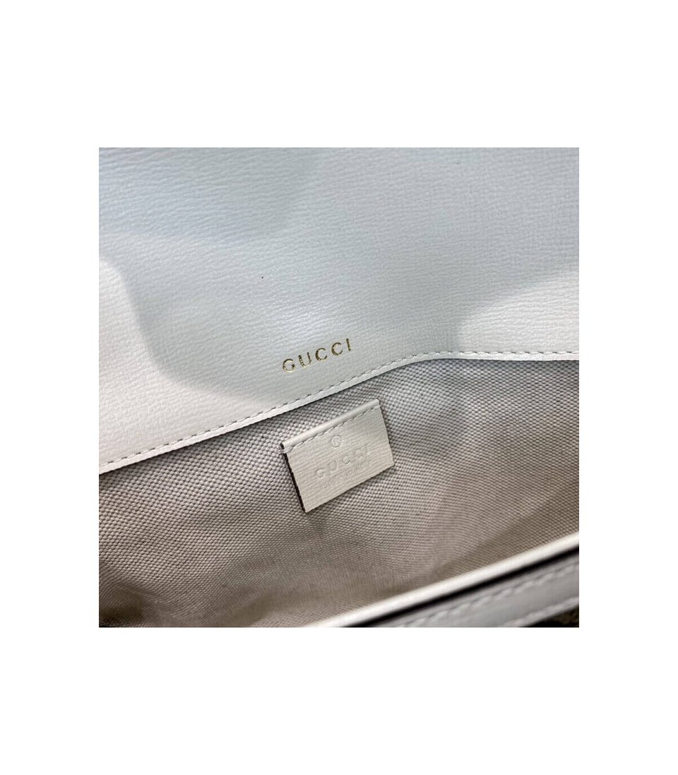 Gucci Horsebit 1955 Mini Bag in GG Supreme White 20.5cm view 14