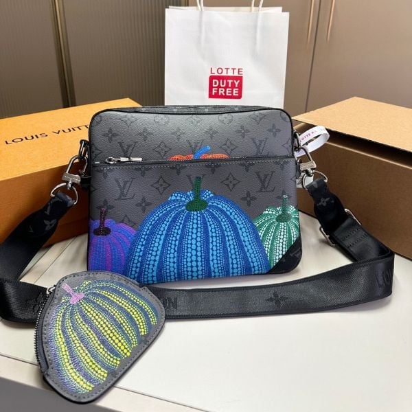 Louis Vuitton X Yk Trio Messenger Monogram Eclipse Reverse Pumpkin 21Cm M46435 view 6