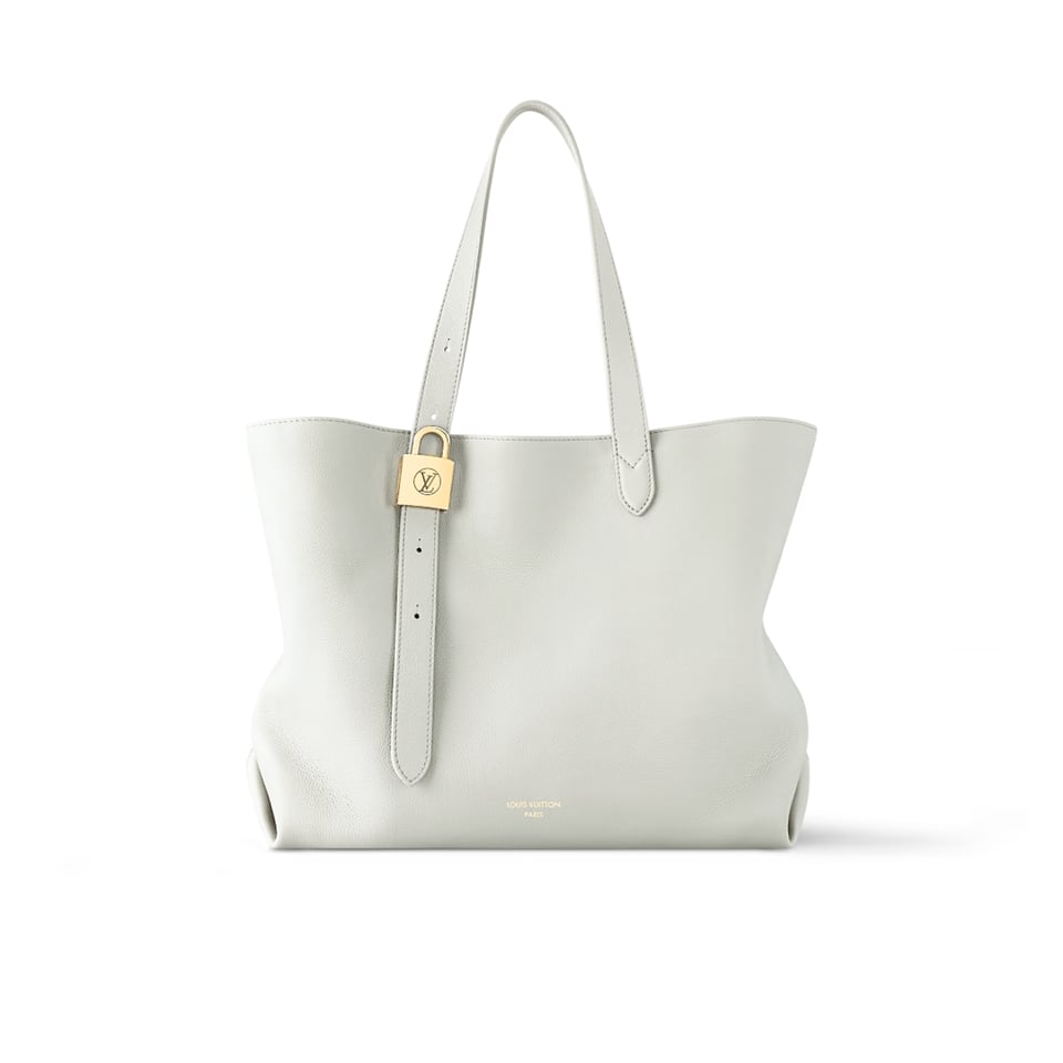 Louis Vuitton Low Key Cabas Mm Grained Calfskin White 47cm/ 18.5in