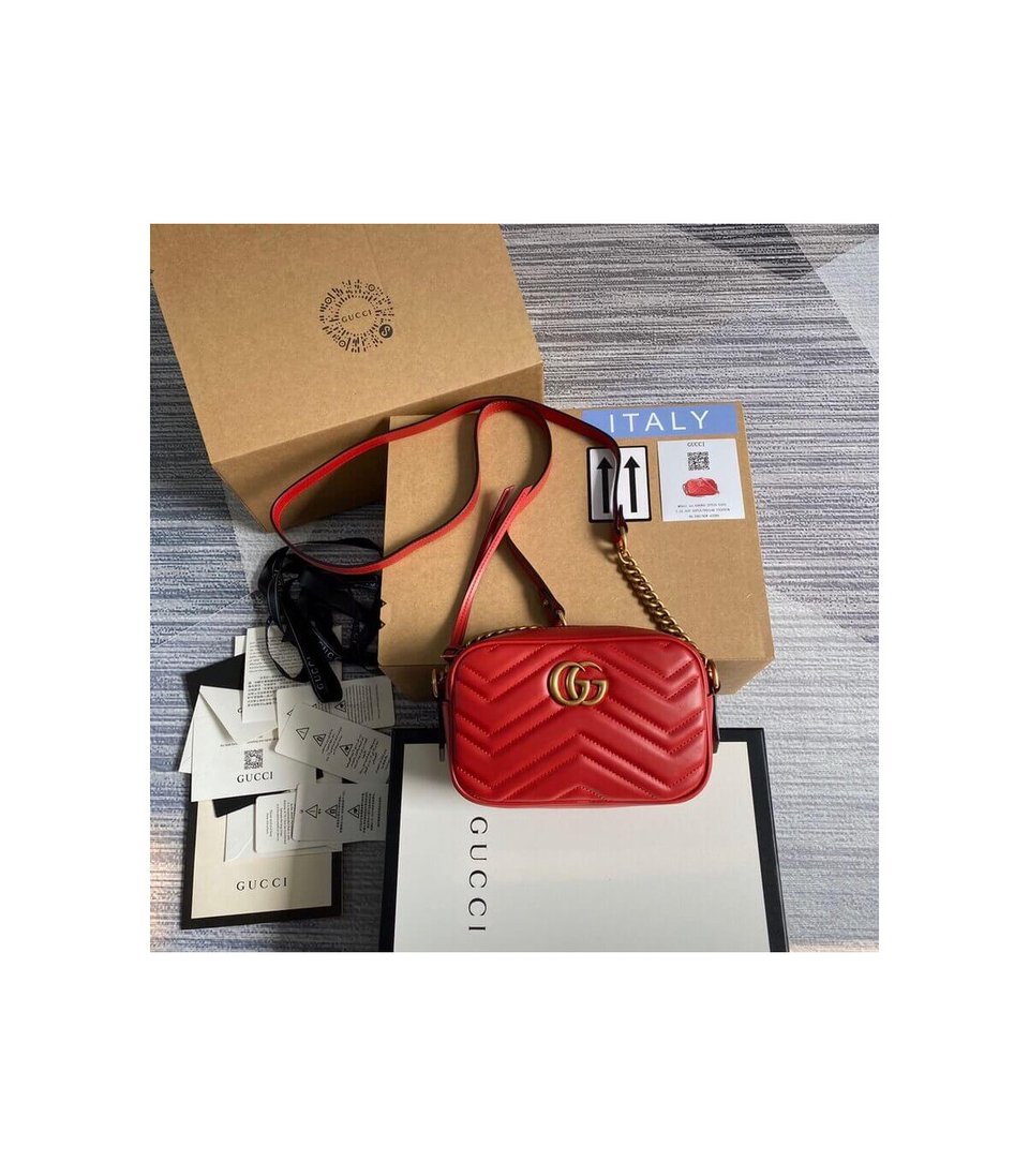 Gucci GG Marmont Matelasse Mini Bag Red view 6