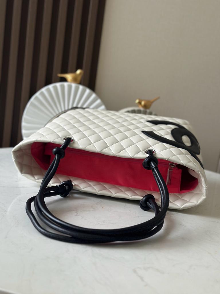 Chanel White High Quality Cambon Tote Bag White view 3
