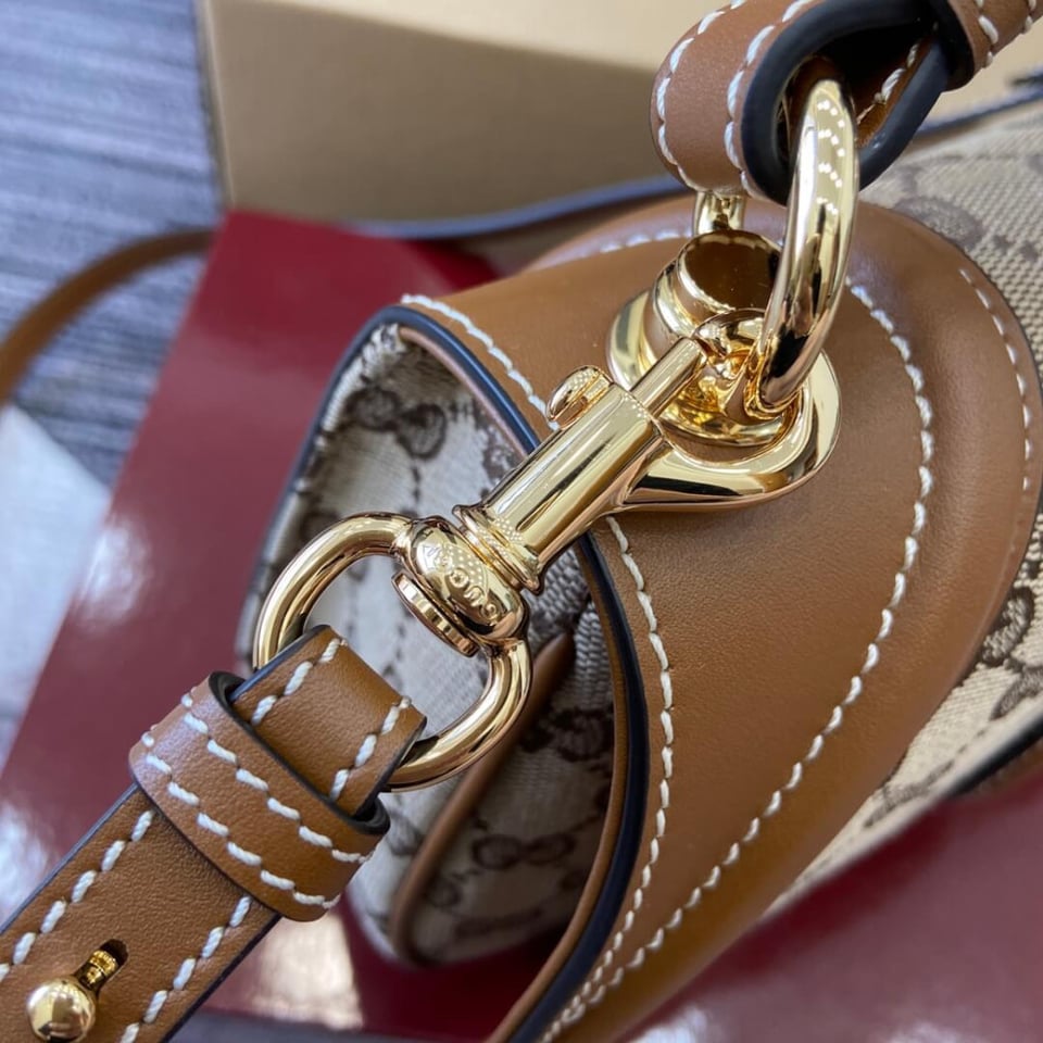 Gucci Blondie Small Top Handle Bag Brown Canvas view 10