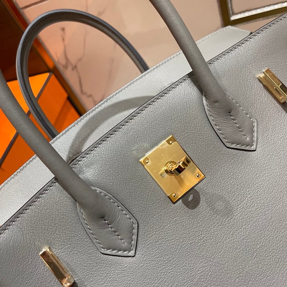 Hermes Birkin 30Cm Grey Swift Leather Gold Hardware view 10