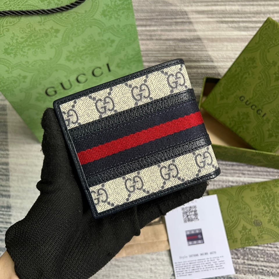 Gucci Ophidia GG Wallet Beige and Blue 4.3in/11cm For Men view 5