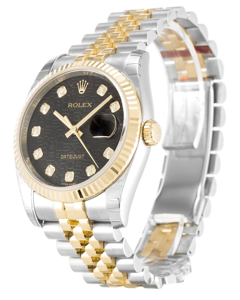 Rolex Datejust 36mm Black Jubilee Dial 116233 view 3