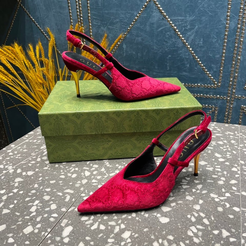 Gucci Women’S Platform Pump Pink Velvet view 8