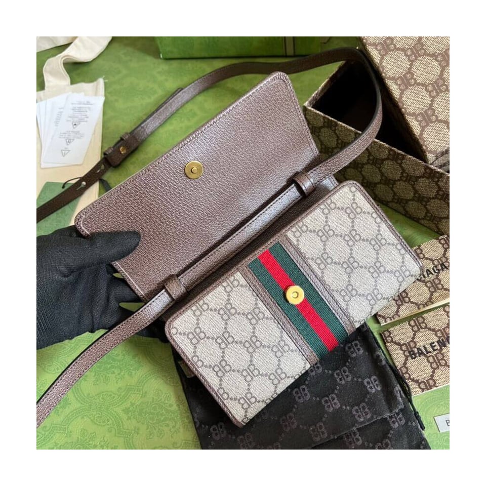 Balenciaga x Gucci Hacker Mini Crossbody Bag Coffee view 7