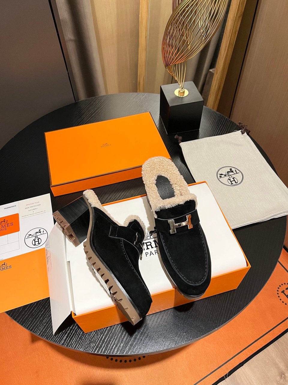 Hermes Flore 60 Mule Black view 9
