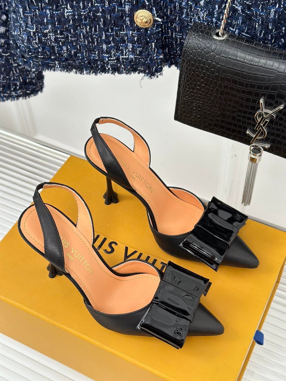 Louis Vuitton Blossom Slingback Pump Black 1Acaps view 4