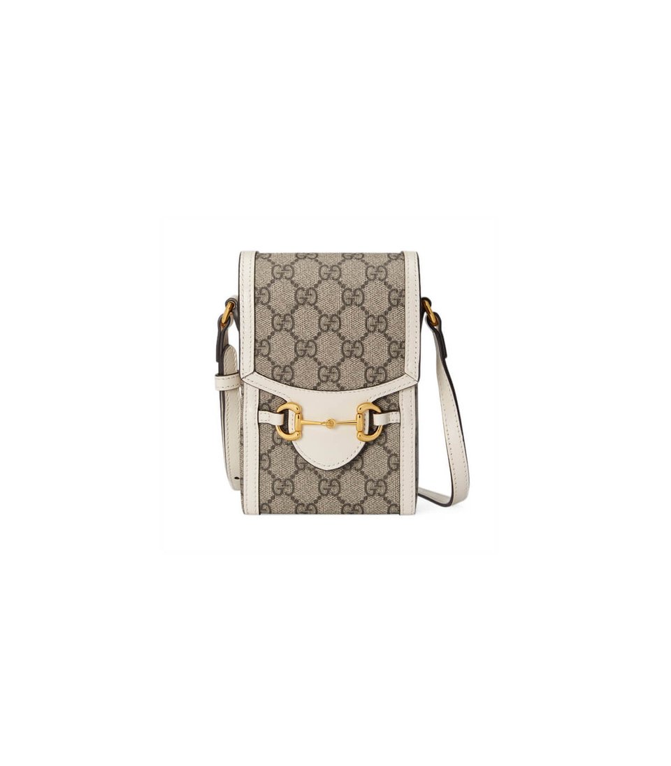 Gucci GG Supreme Horsebit 1955 Mini Bag White