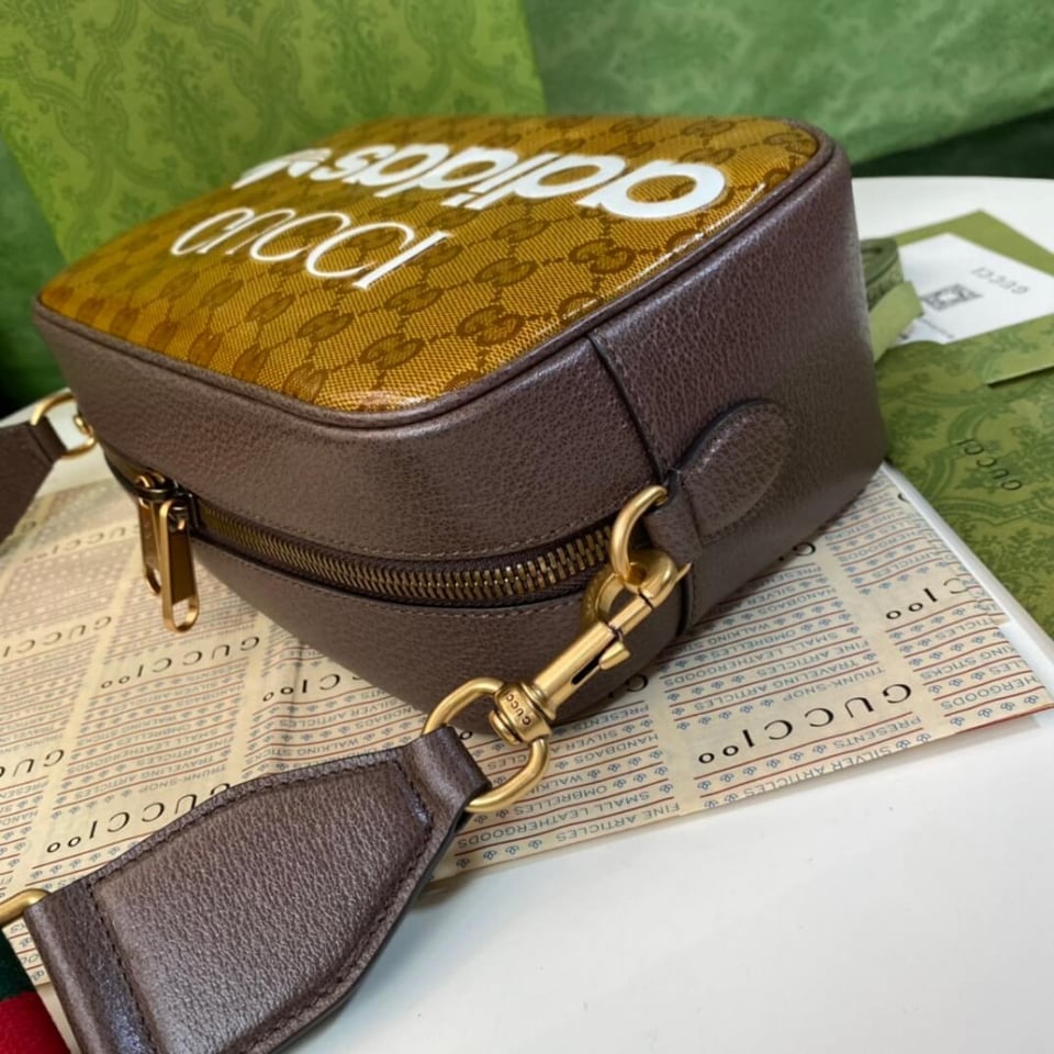 adidas x Gucci Small Shoulder Bag in GG Crystal Canvas view 12