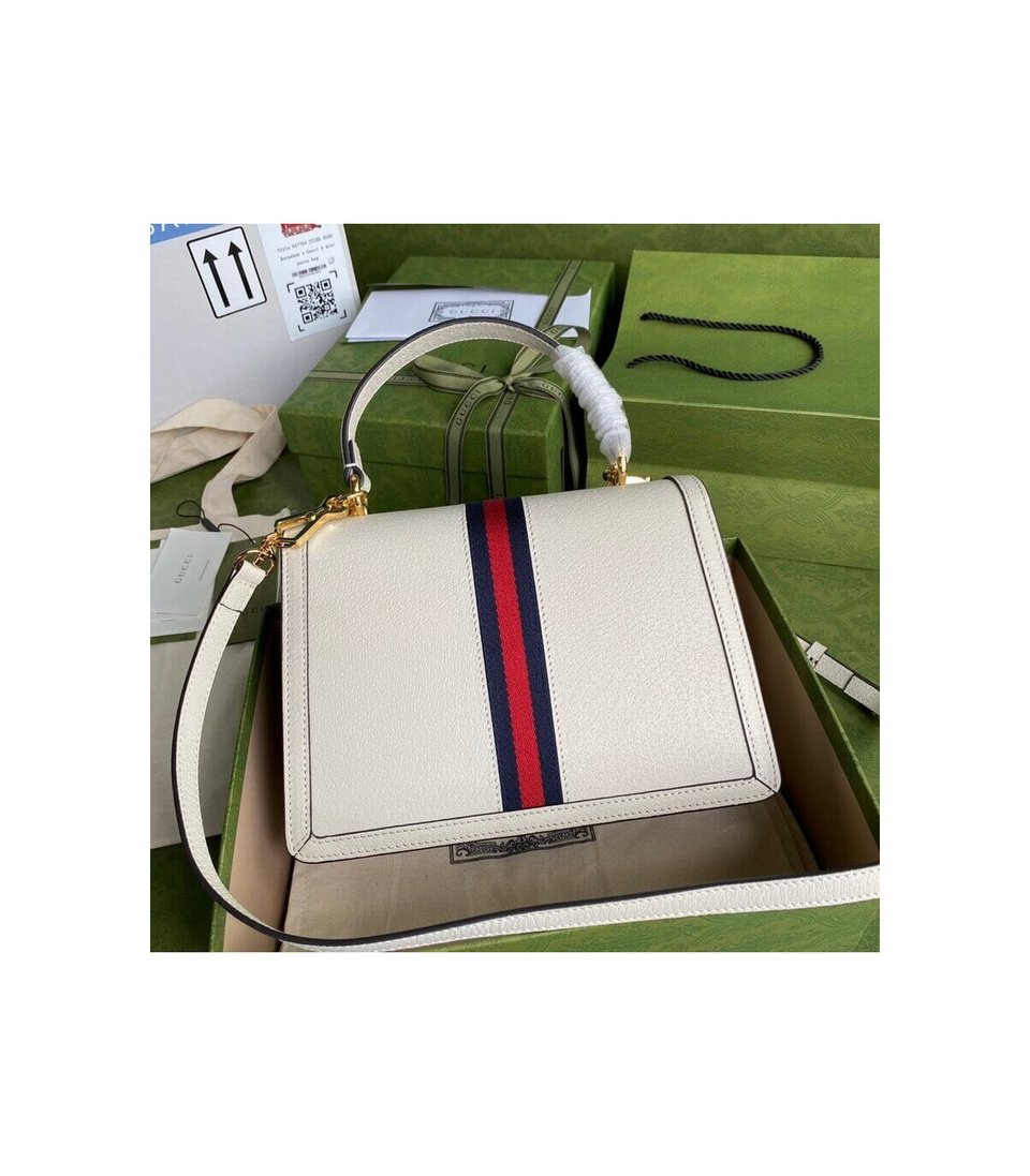 Gucci Ophidia Leather Small Top Handle Bag With Web view 5
