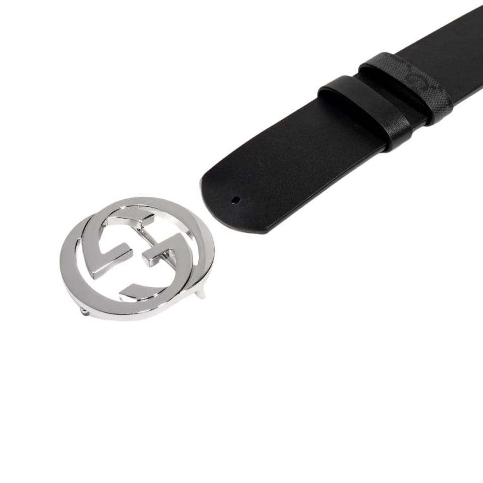 Gucci Reversible Belt With Interlocking G Buckle Black Canvas 876356 AAGRL 1000 view 4