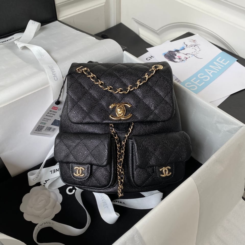 Chanel Small Duma Backpack Caviar Calfskin 19cm/7.5in view 4