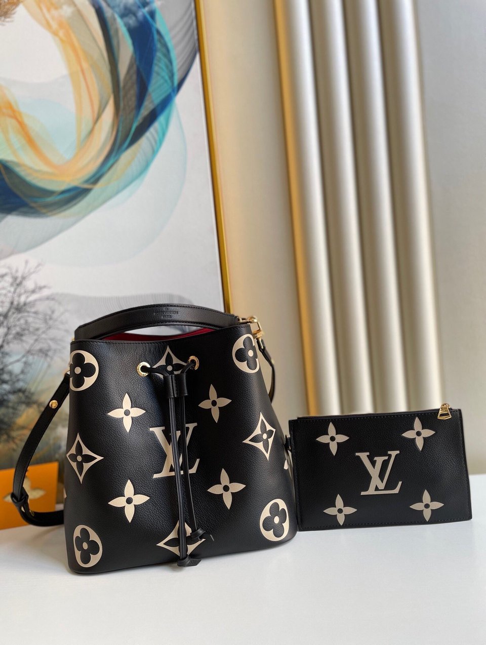 Louis Vuitton Néonoé Mm Bicolor Monogram Empreinte Leather – Women – Handbags Black 26cm/ 10.2in view 12