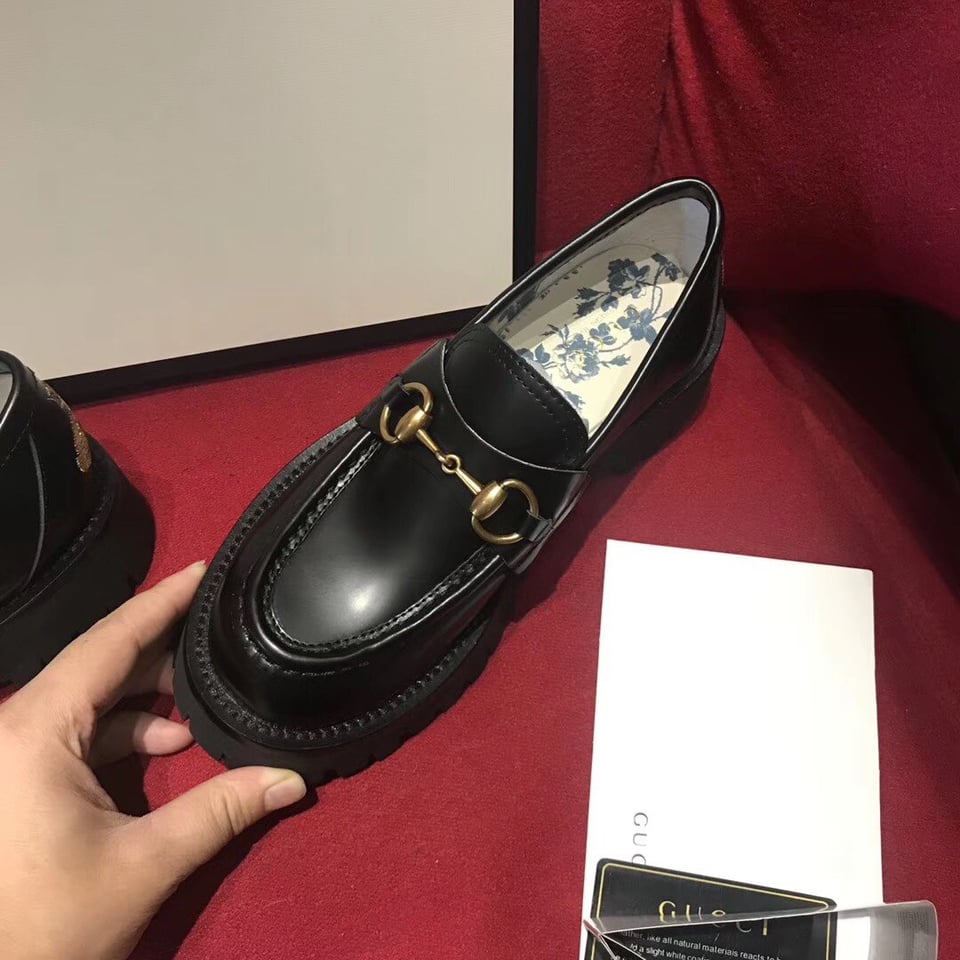 Gucci Women?S Leather Loafers Horsebit Black view 9