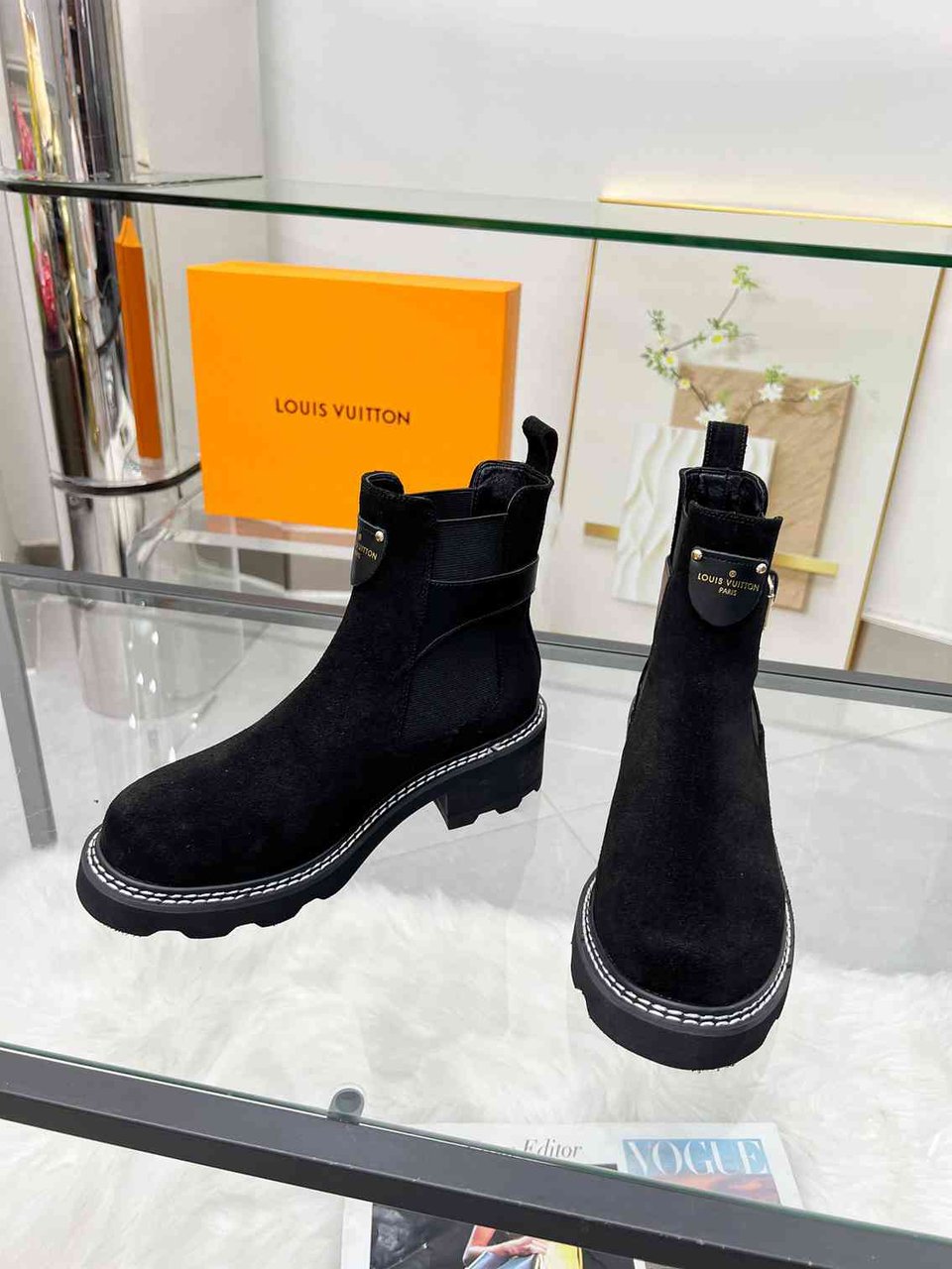Louis Vuitton Lv Beaubourg Ankle Boot Suede In Black 1Ackcj view 9