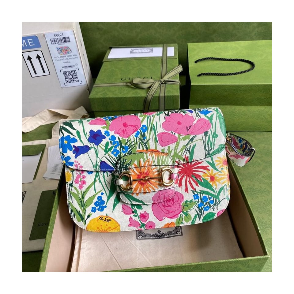 Gucci Horsebit 1955 Small Bag in Ken Scott Print view 3