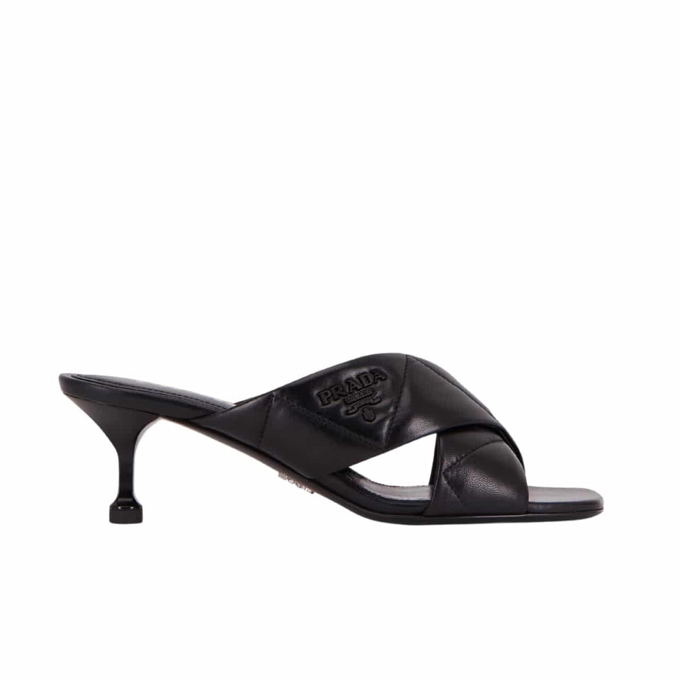 Prada Black Quilted Leather Mule