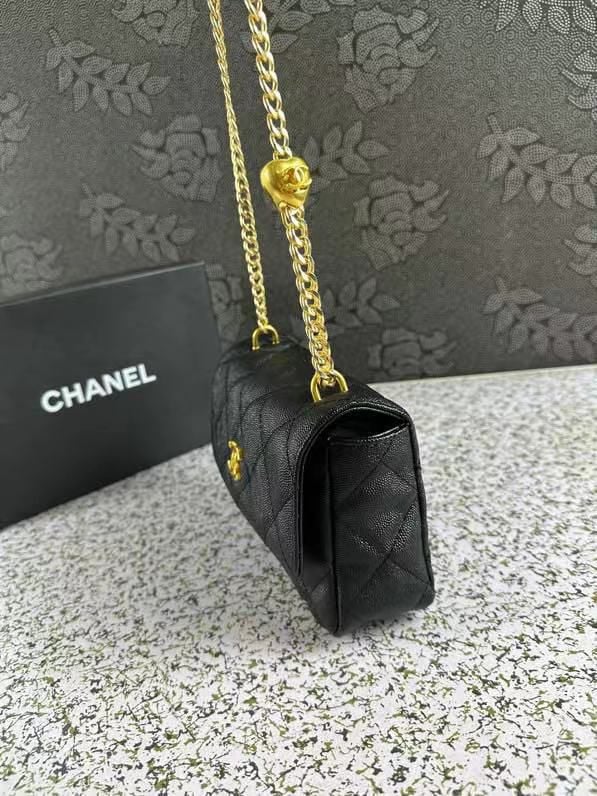 Chanel Pearl Crush Wallet On Chain Woc Black 18Cm/7in view 6