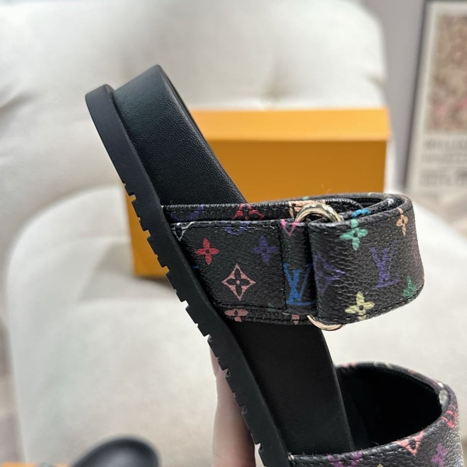 Louis Vuitton X Takashi Murakami Bom Dia Flat Comfort Mule Black 1Agxub view 6