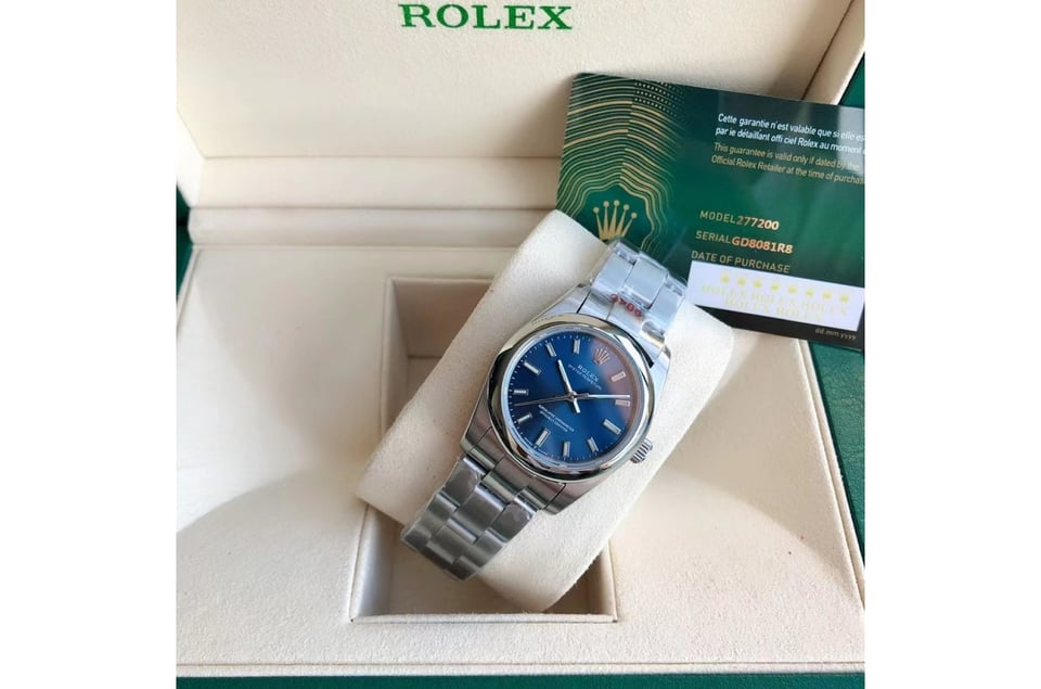 Rolex Oyster Perpetual 31/41mm SS/SS Blue/Stk view 6