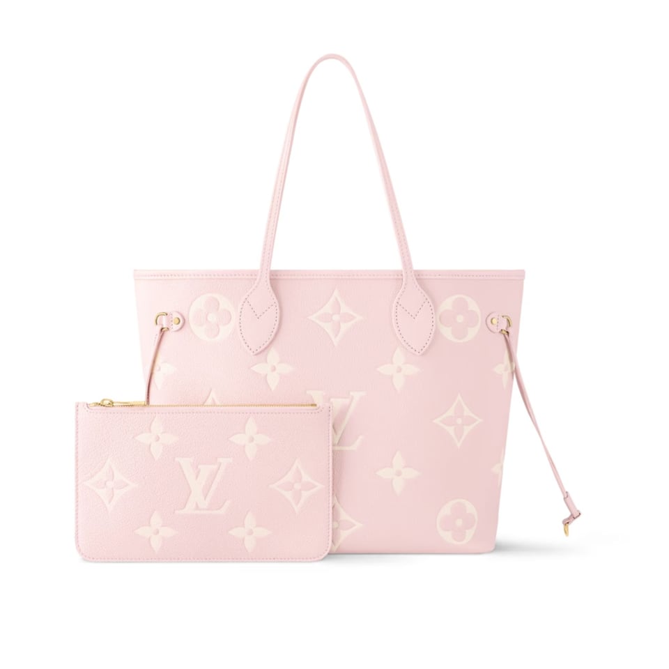 Louis Vuitton Neverfull MM Tote Bag Monogram Empreinte Pink/Quartz Pink/Beige 31cm M14210 view 2