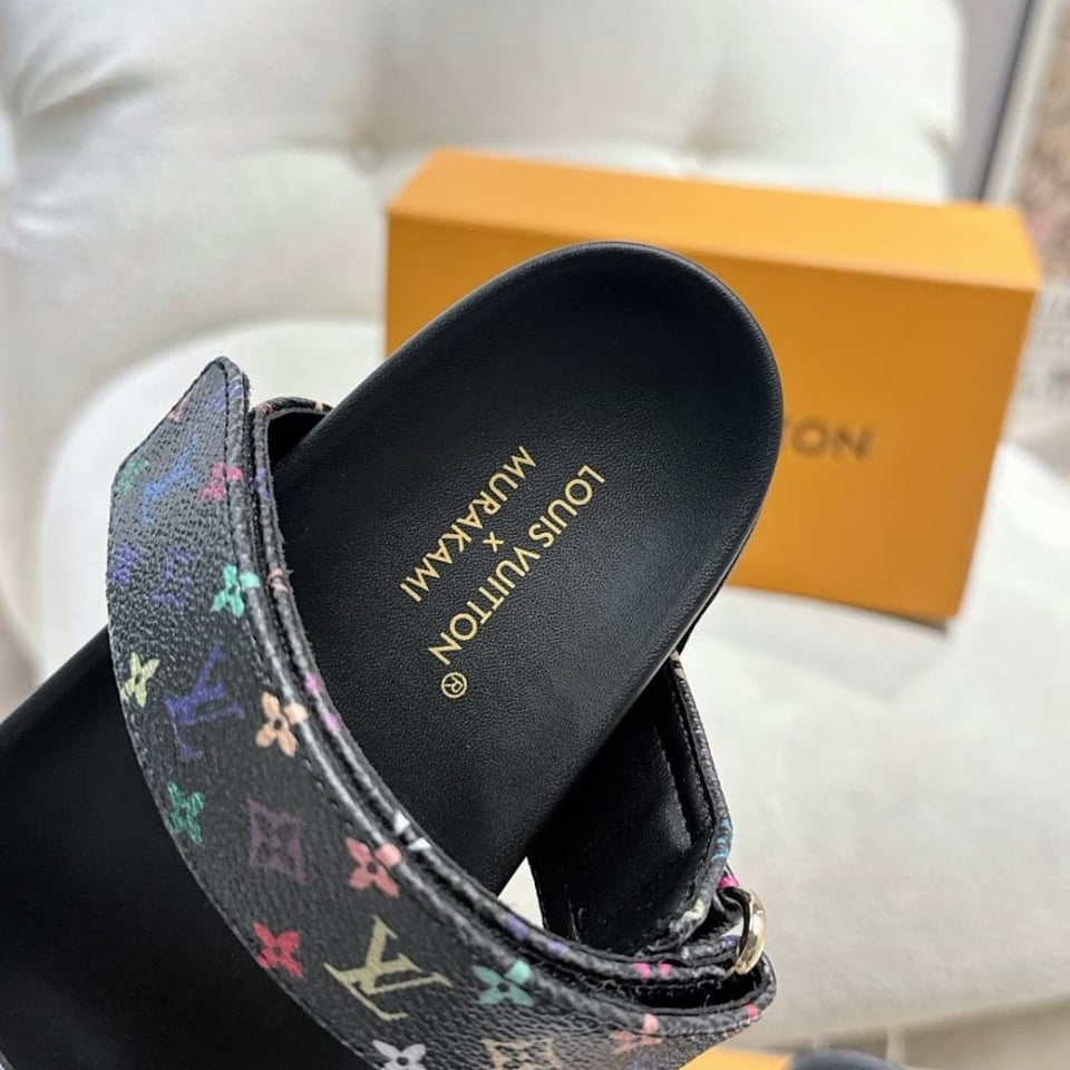 Louis Vuitton X Takashi Murakami Bom Dia Flat Comfort Mule Black 1Agxub view 4
