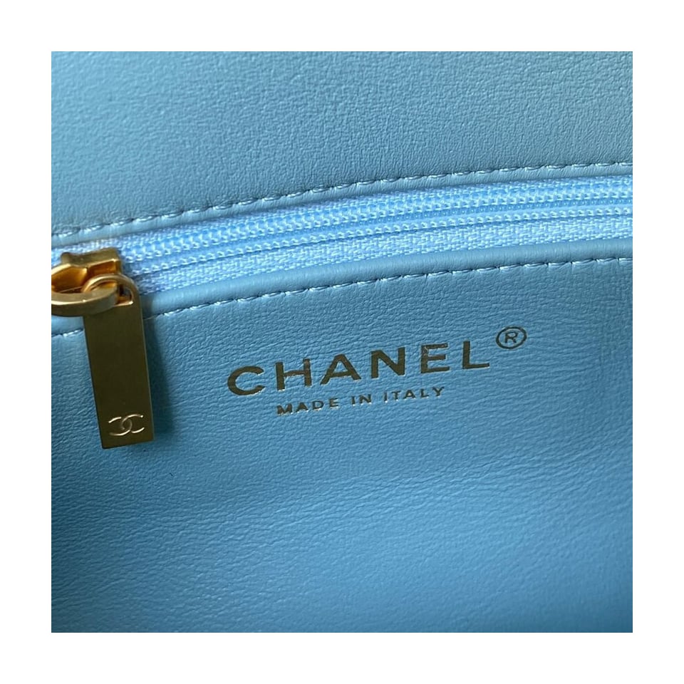 Chanel Small Flap Bag in Lambskin with Enamel CC view 8