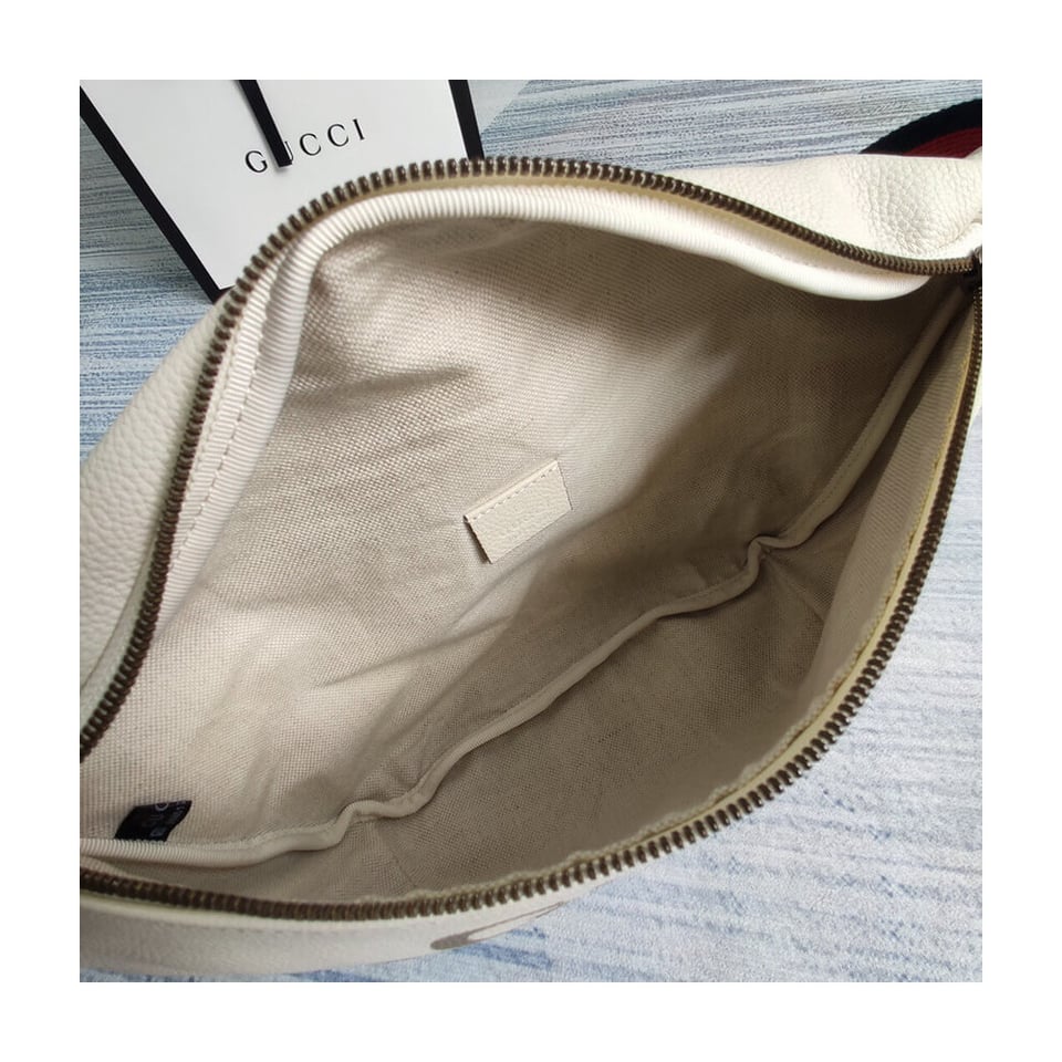 Gucci Print Leather Belt Bag White view 10