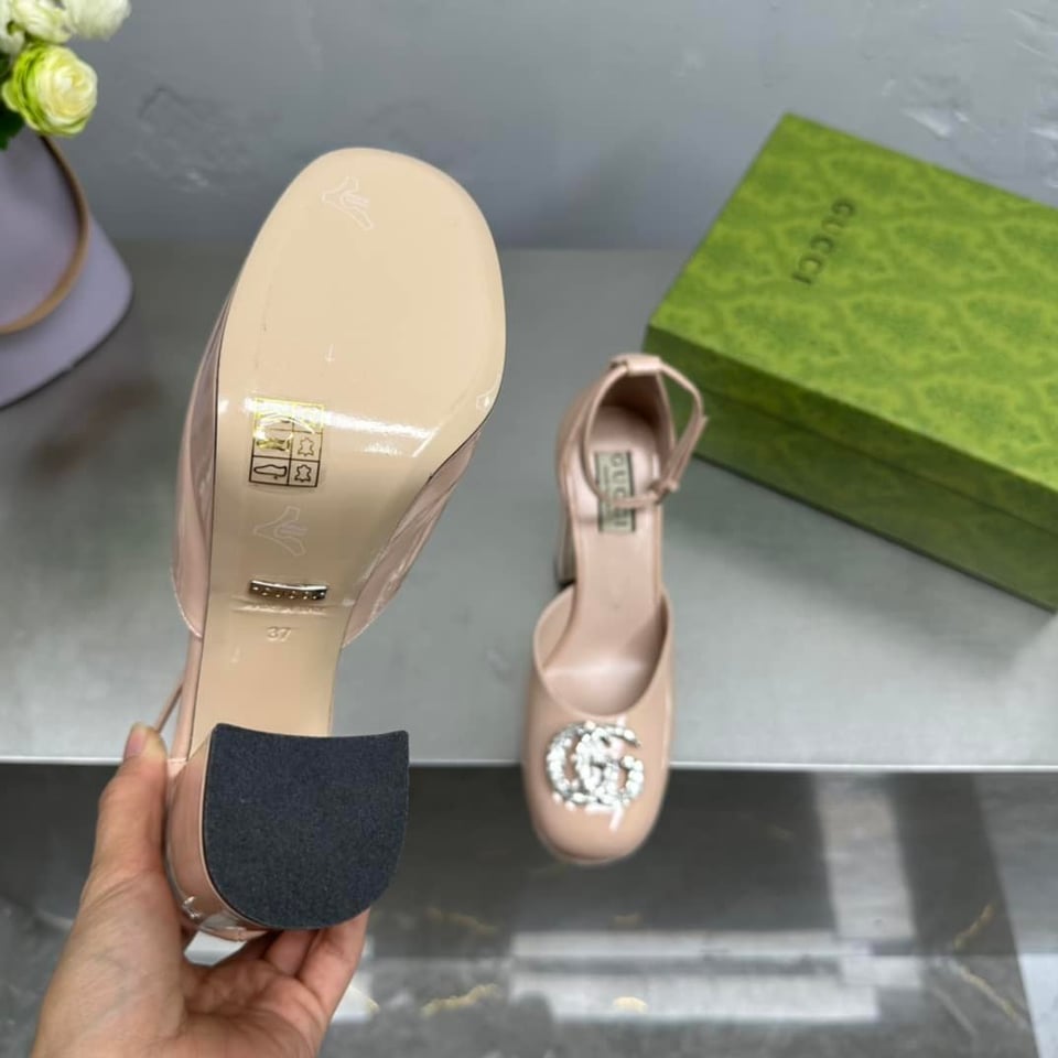 Gucci Women’S Platform Pump With Double G Beige view 7