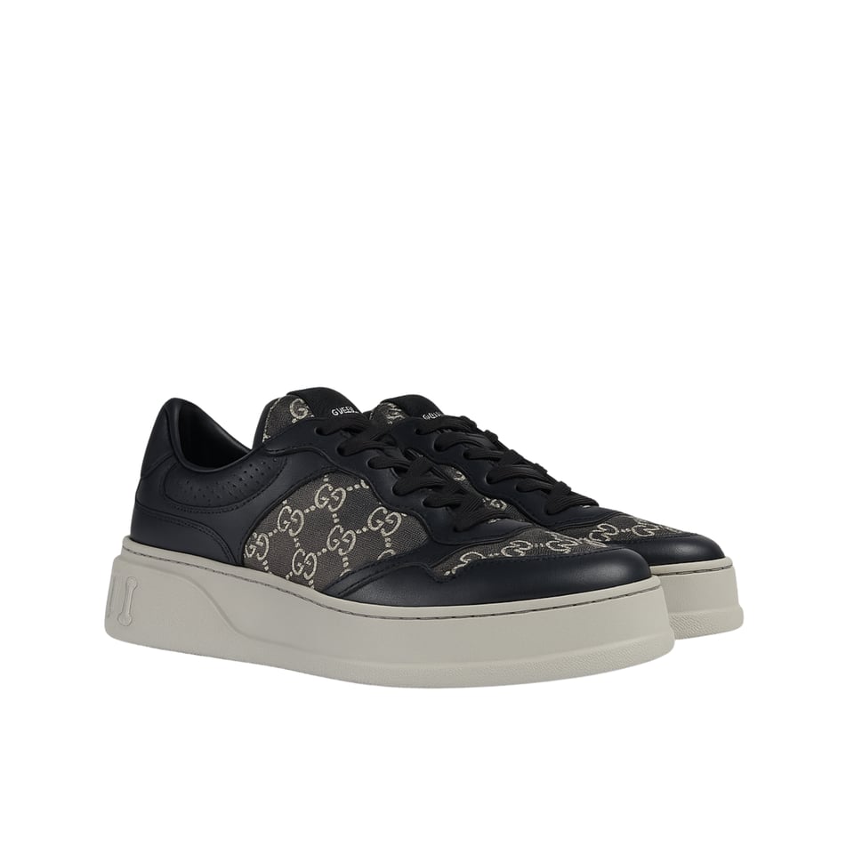 Gucci Men’S Gg Trainer Supreme Canvas Black ?669582 Aacod 1072