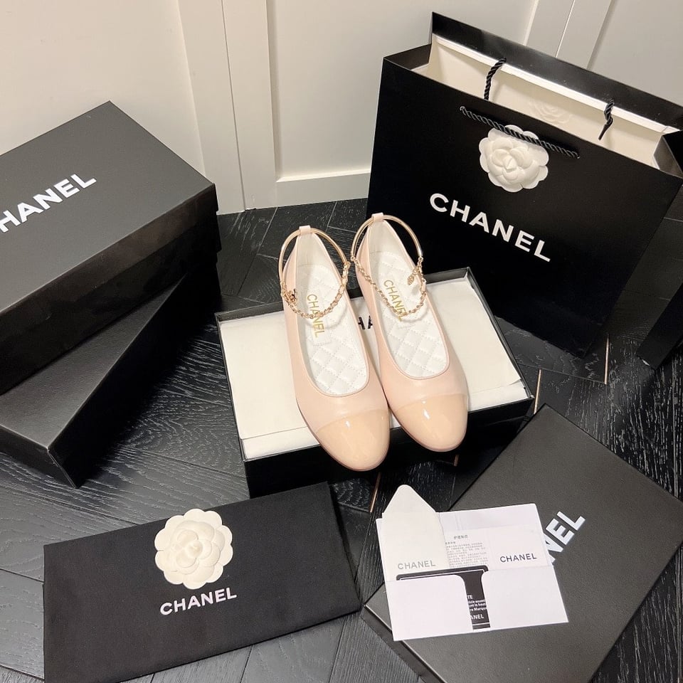 Chanel Interlocking Cc Logo Ballet Flats Light Pink view 10