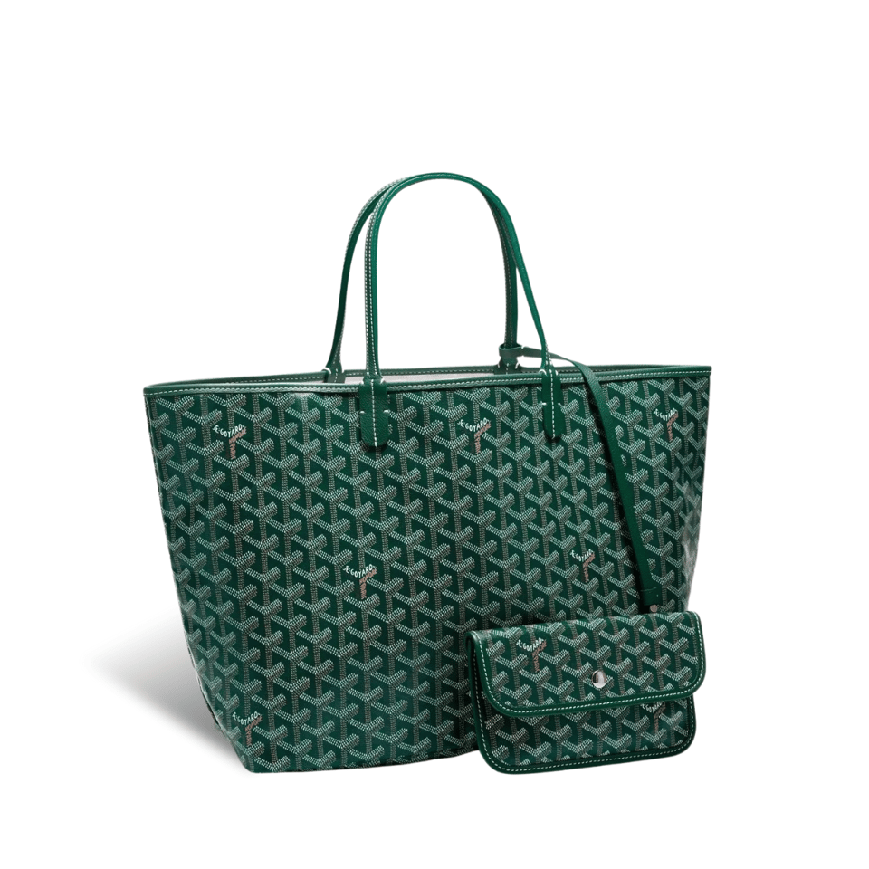 Goyard Saint Louis Pm 34Cm Green Canvas Chevroches Calfskin
