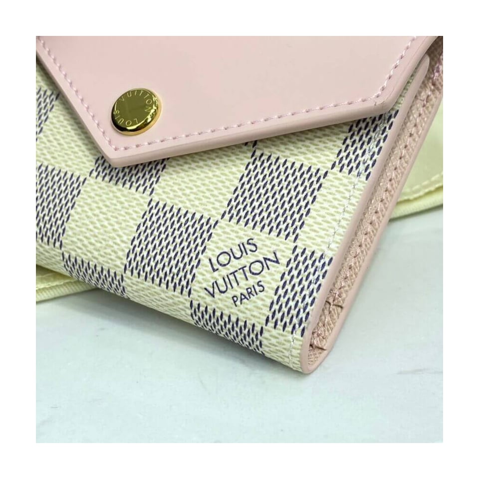Louis Vuitton Damier Azur Zoe Wallet Pink view 5