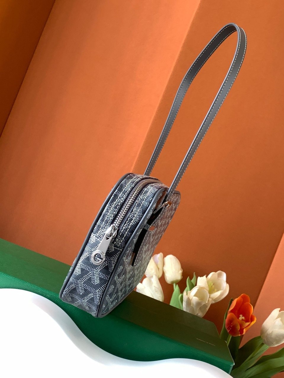 Goyard Yona Bag Coated MM 21Cm Grey Canvas view 4