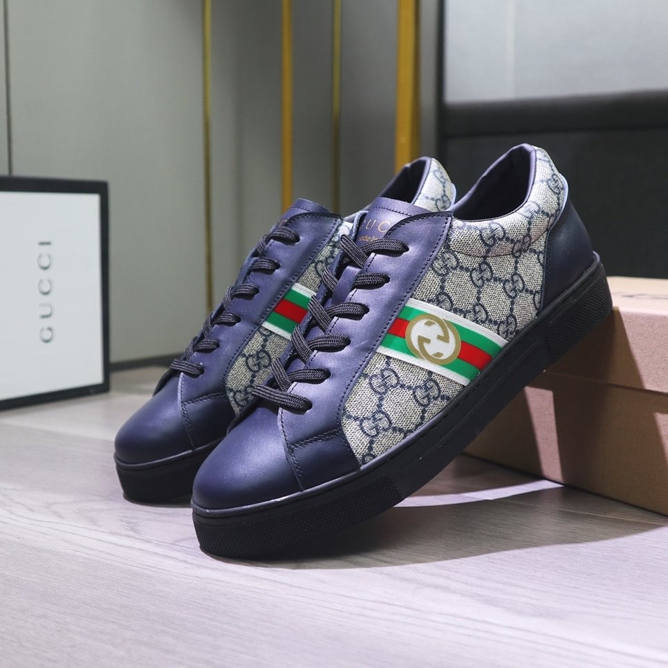Gucci Gg Supreme Navy Blue Sneaker Gg With Web view 6