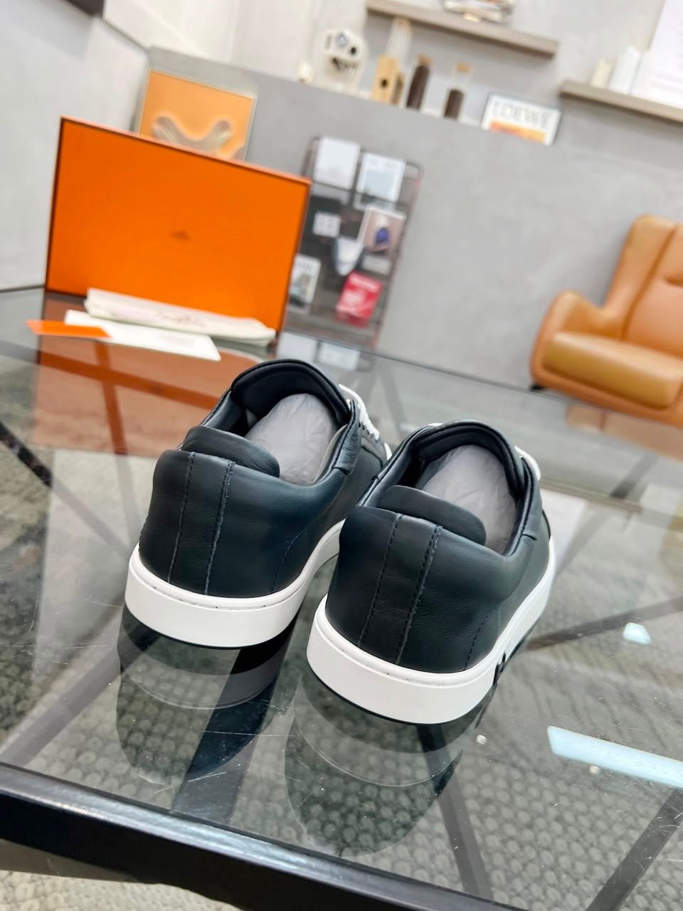 Hermes Kid Sneakers Noir Color Goatskin H251929ZH01410 view 8