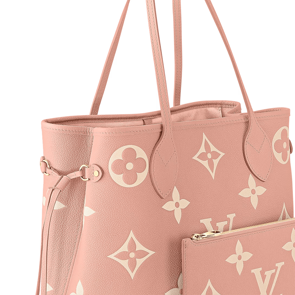 Louis Vuitton Neverfull MM Tote Bag Monogram Empreinte Trianon Pink / Cream 31cm M46329 view 7