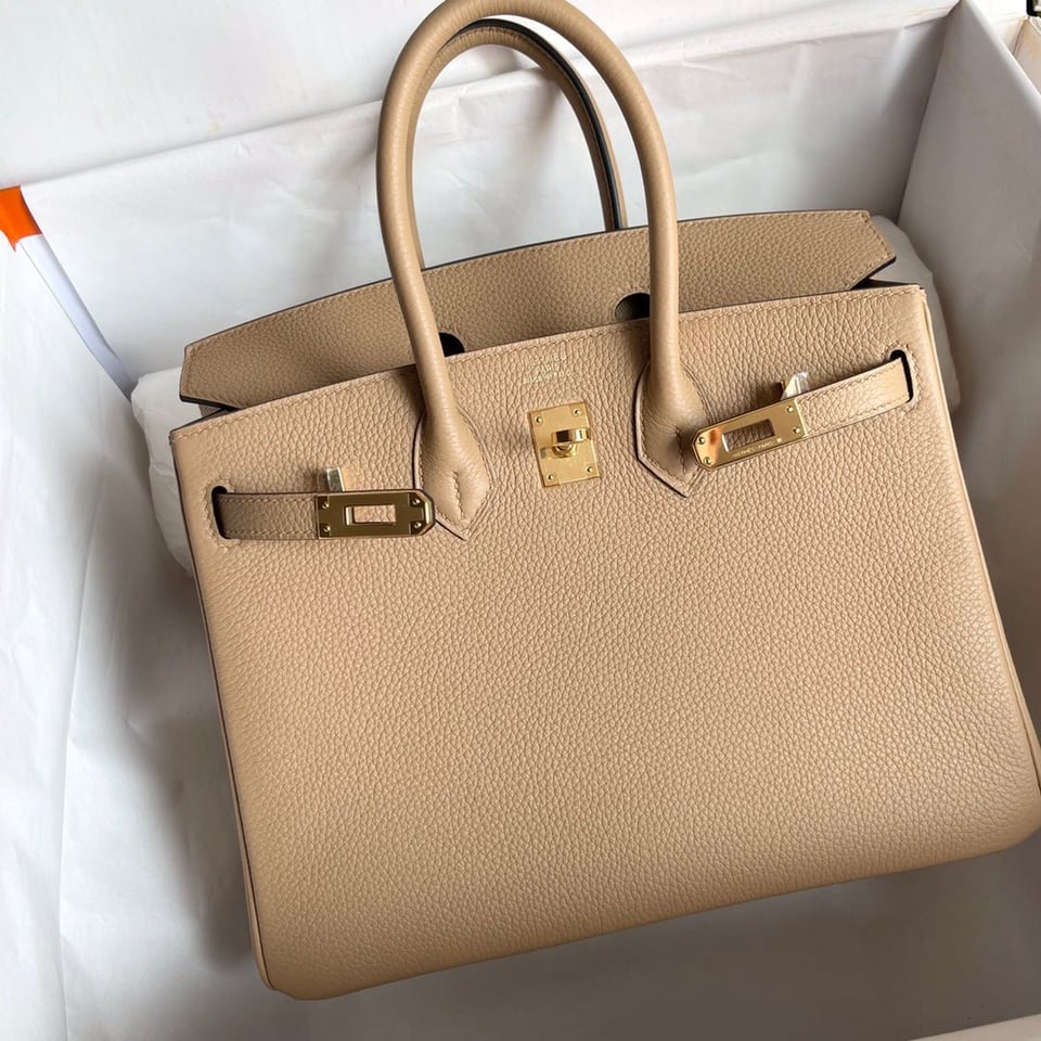 Hermes Birkin 25Cm Beige Togo Leather Gold Hardware view 4